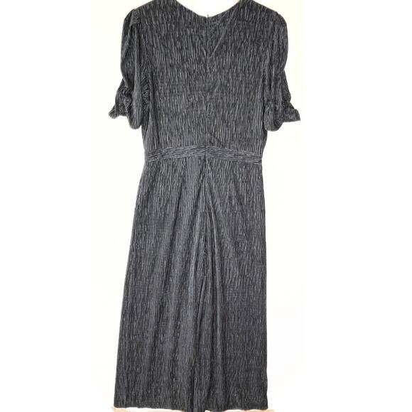 ANTHROPOLOGIE GREYLIN Silver Metallic Crinkle Wide Leg Jumpsuit large - Picture 4 of 9